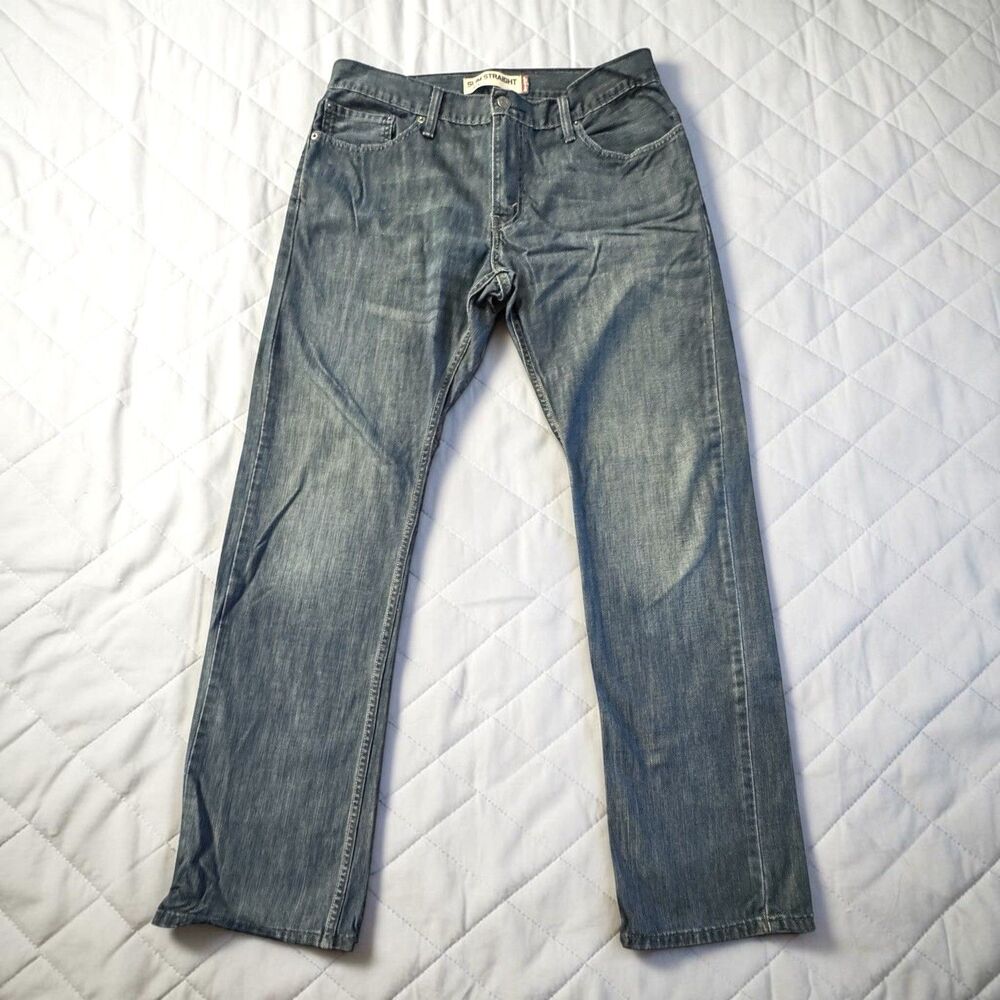 Levi's 514 Slim Straight Jeans 34x32 Dark Wash Lightweight Denim Mens